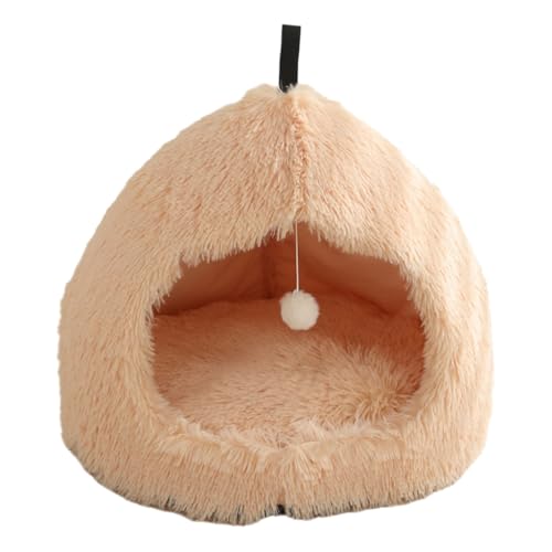 LEIDJGUN Lovely Pet House Soft Long Plush Indoor Pet Sleep Shelters with Hanging Toy Nonslip and Warm For Small Dogs Cats von LEIDJGUN