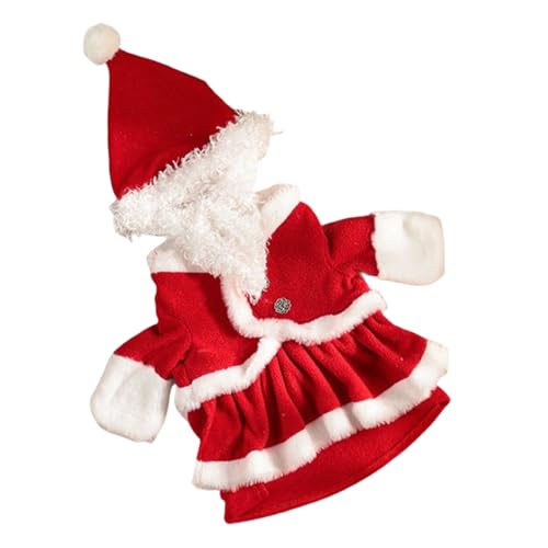 LEIDJGUN Weihnachtsmütze für Hunde, Weihnachtsmannmütze, Kostüm-Set für Weihnachten, Festival, Mottoparty, Kostüm, Overall, Mütze, Set, Katzen, Hund, Cosplay-Outfit von LEIDJGUN