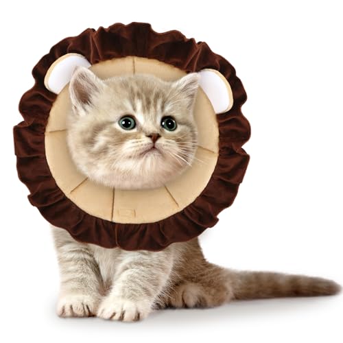 Recovery Collar for Dogs and Cats Pet Cat Cone Cute Funny Soft Cone for Cats Comfortable Dog Neck Cone Lightweight Adjustable Protective Cone for Puppy Cat Kitten Prevent Licking Wounds (Small) von LEIFIDE