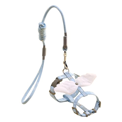 LEJIAJU Katzengeschirr und Leine, Katzengeschirr und Leine, Set mit Metall-D-Ring, verstellbar, weich, für Katzen und kleine Hunde, Länge 9,9 cm von LEJIAJU