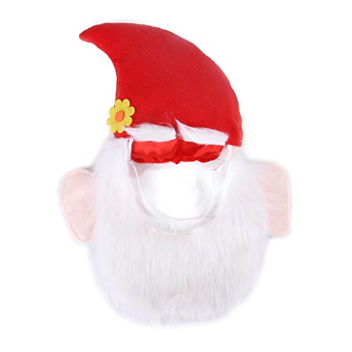 Weihnachtsmütze mit Bart für Halloween, Hund für Katzen, lustiges Cosplay-Kostüm, Verkleidungsmütze von LEJIAJU