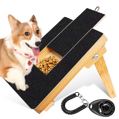 LEKEFETO Multifunktionale Krallenschleifer für Hunde: Hundekratzpad für Nägel mit Leckerlibox & Clicker-Hundetrainer, Schleifpapier Dog Scratch Board für Haustiernagel Care Sanding von LEKEFETO