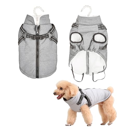 Winter Hundemantel: Hundejacke wasserdichte Fleece Warm Reflektierende Winterjacke Warme Weste für Kleine Mittlere Große Hunde Hundekleidung Outdoor Hunter Weste von LEKEFETO