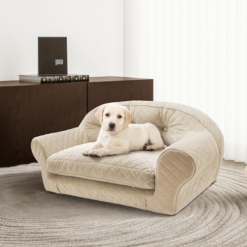 LELEFIDO Hundesofa, luxuriöse Haustiercouch mit abnehmbarem Bezug, weiche und bequeme Hundebettmatte für kleine und mittelgroße Hunde oder Katzen von LELEFIDO