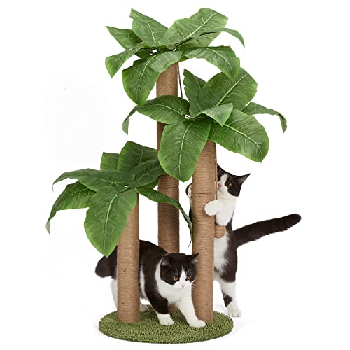 LEMONDA Kratzbaum für Katzen, 80,9 cm, mit 3 Kratzstangen und baumelndem Ball für drinnen und draußen, für Kätzchen und ausgewachsene Katzen von LEMONDA