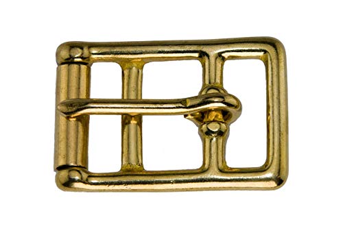 LENNIE 1x Sattelgurtschnalle, Flat Girth Buckle, Messing, Gold, Größe: 25 mm (1") von LENNIE