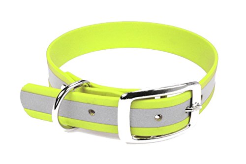 BioThane Halsband, Dornschnalle, 19 mm breit, Größe 34-40 cm, Neon-Gelb-Reflex von LENNIE