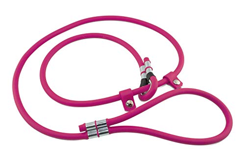 LENNIE BioThane Retrieverleine, rund, Ø 8mm, 1,25m lang, mit Handschlaufe, Magenta, Moxonleine von LENNIE