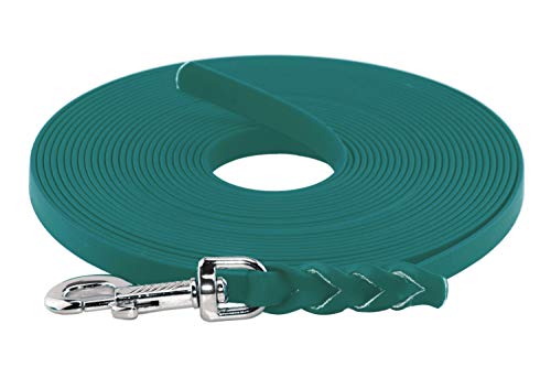 LENNIE BioThane Schleppleine, 13mm, Hunde 15-25kg, 15m lang, ohne Handschlaufe, Petrol/Teal, geflochten von LENNIE