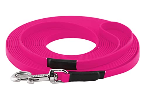 LENNIE BioThane Schleppleine, 15m mit Handschlaufe, Magenta, 16mm für große Hunde, genäht von LENNIE