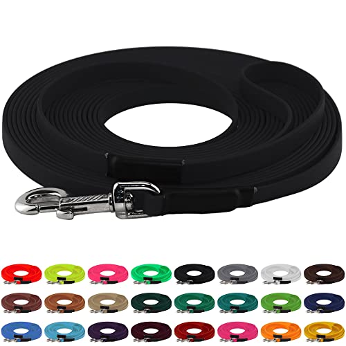 LENNIE BioThane Schleppleine, 19mm, Hunde ab 35kg, 10m lang, mit Handschlaufe, Schwarz, genäht LENNIE BioThane Schleppleine, 19mm, Hunde ab 35kg, 10m lang, mit Handschlaufe, Schwarz, genäht von LENNIE