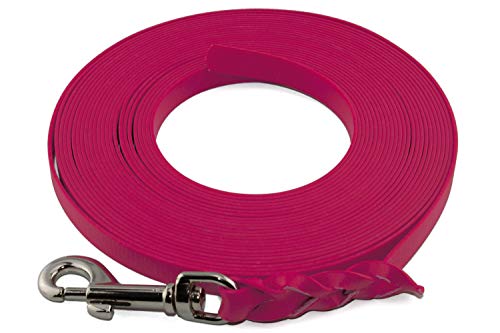 LENNIE Leichte BioThane Schleppleine, 9mm, Hunde 5-15kg, 1m lang, ohne Handschlaufe, Magenta, geflochten von LENNIE