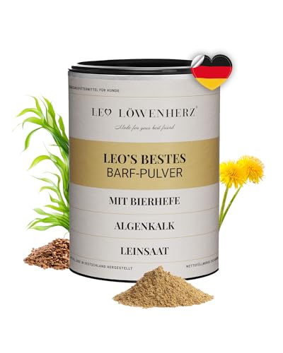 LEO LÖWENHERZ Leo's Bestes Barf-Pulver - 350g - Zusatzpulver für Hunde - Gesunde Ernährung - 100% Natur - Zuckerfrei - Futterergänzung - Made in Germany von LEO LÖWENHERZ