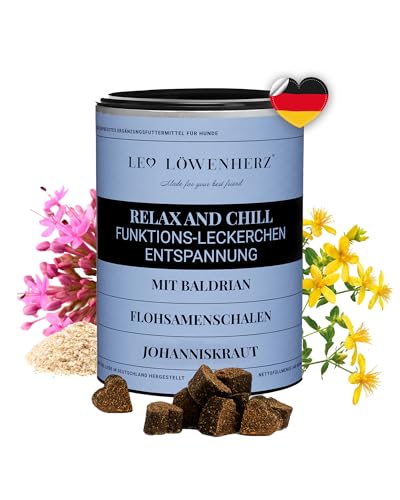 LEO LÖWENHERZ Leckerlis Relax & Chill - 370g - Funktionsleckerlis für Hunde - Entspannung - 100% Natur - Zuckerfrei - Futterergänzung - Made in Germany von LEO LÖWENHERZ