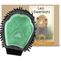 LEO LÖWENKATZ Fellpflegehandschuh 2 in 1: Als Katzenbürste für Katzenhaare und die Fellpflege und als Handschuh für die Massage von Katzen von LEO LÖWENKATZ