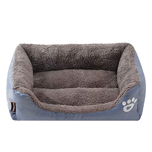 LEOCLOTHO Hundebett Hundesofa Hundekissen Katzenbett Weich Hundekorb Hundekörbchen Hundecouch Hundematte Tierbett Haustierbett Pfotenabdruck-Grau 2XL von LEOCLOTHO