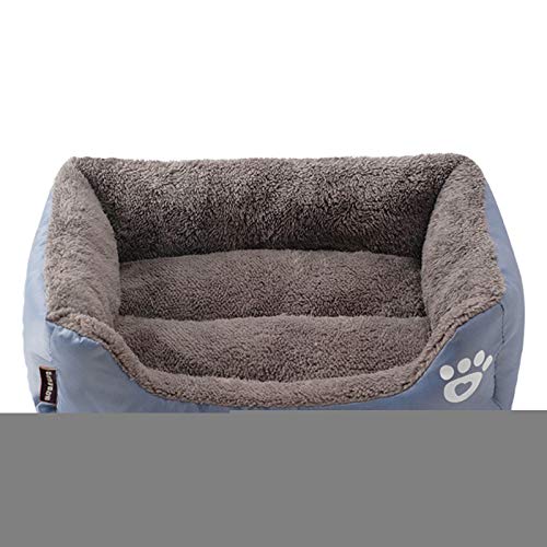 LEOCLOTHO Hundebett Hundesofa Hundekissen Katzenbett Weich Hundekorb Hundekörbchen Hundecouch Hundematte Tierbett Haustierbett Pfotenabdruck-Grau S von LEOCLOTHO