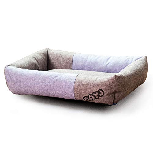 LEOCLOTHO Hundebett Hundesofa Hundekissen Katzenbett Weich Hundekorb Hundekörbchen Hundecouch Hundematte Tierbett Haustierbett Stoff spleißen-Lila L von LEOCLOTHO