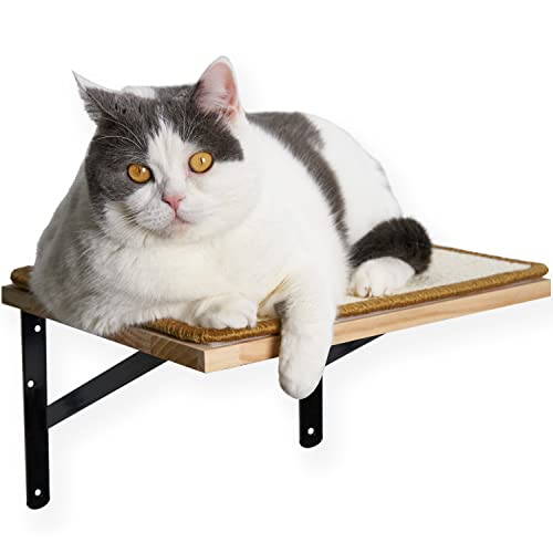 LEOPO Schwimmendes Katzenregal mit handgefertigter Katzenkratz-Sisalmatte, 39,7 x 25,4 cm, Katzenwand und Regale, Möbel, bauen Sie hohen Platz für Katzen Instinktuelle Bedürfnisse von LEOPO