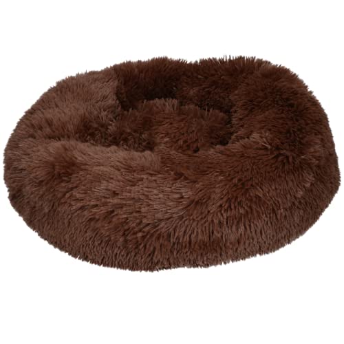 Generisch Let's Sleep Donut Ø 50 cm Schlafkorb M, für Hunde & Katzen (Braun) von LET'S