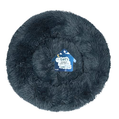 Generisch Let's Sleep Donut Ø 50 cm Schlafkorb M, für Hunde & Katzen (Dunkelgrau) von LET'S