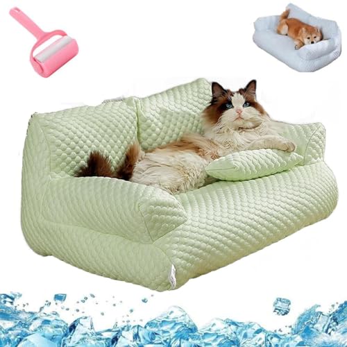 LETROBBV Ice Silk Cooling Pet Bed Breathable Washable Dog Sofa Bed,Removable Dog Cooling Bed,Summer Sleeping Cool Bed for Small for Small,Medium,Large Dogs & Cats von LETROBBV