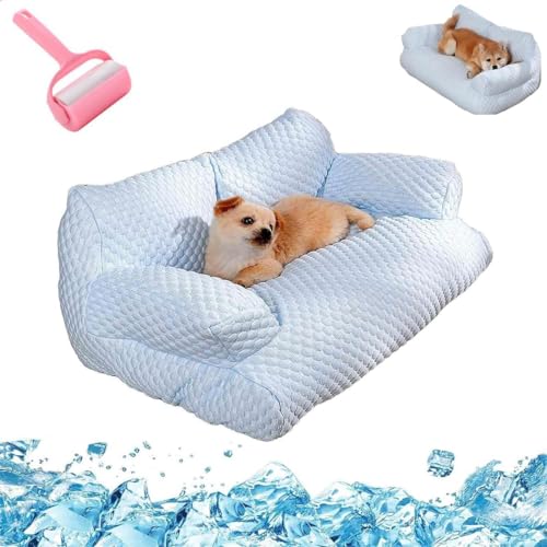 LETROBBV Ice Silk Cooling Pet Bed Breathable Washable Dog Sofa Bed,Removable Dog Cooling Bed,Summer Sleeping Cool Bed for Small for Small,Medium,Large Dogs & Cats von LETROBBV