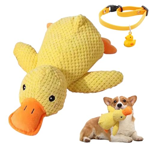 LETTERASHQP Beruhigende Ente Für Hunde Kuscheltier Ente Anti Stress Ente Für Hunde Beruhigendes Enten Hundespielzeug Ente Squeak für Welpen Kreatives Plüsch Hundespielzeug Weiches Kissen für Hunde von LETTERASHQP