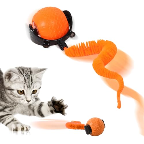 LETTERASHQP Hundespielzeug Ball Interaktives Hundespielzeug Katzenball Elektrisch Interaktiver Ball für Hunde Smart Automatisch Rollender Ball Interaktiver Spielball mit Schwanz für Katzen Hunde (04) von LETTERASHQP