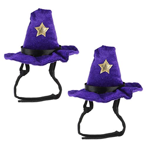 1 Set 2 Pcs Halloween Pet Cat Adjustable Hats Pet Accessories (Purple) Pet Supply von LEUYA