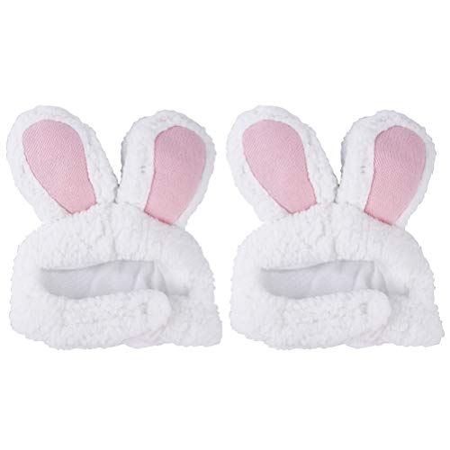 2pcs Adorable Cat Pet Hats with Rabbit Ears Winter Warm Kitten Plush Caps Pet Supply von LEUYA