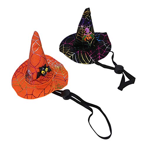 2pcs Dog Halloween Hat Headpiece Pointed Hat (Owl, Pigtail Pumpkin) Pet Supply von LEUYA