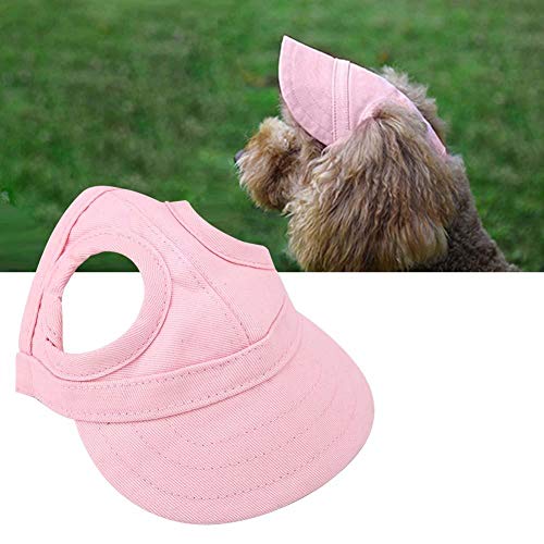 Haustier-Baseballmütze for den Außenbereich, Katze, Hund, Sport, Verstellbarer Streifen, Haustier-Sommer-Reisehut, modische Haustier-Sonnenhaube mit Ohrlöchern (L Pink) von LEUYA