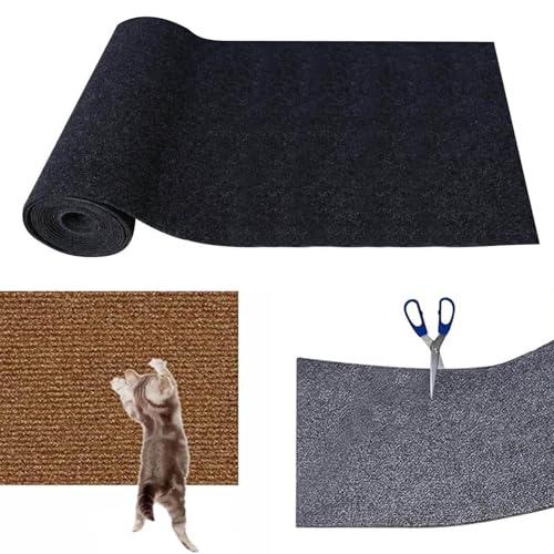 Climbing Cat Scratcher, Scratching Mat for Cats, DIY Self-adhesive Scratching Mat for Cats, Cuttable Scratching Post Mat for Cats Sofa (Black,L) von LEVDRO
