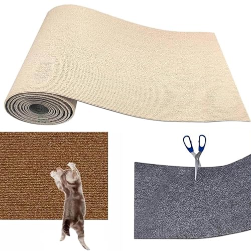 Climbing Cat Scratcher, Scratching Mat for Cats, DIY Self-adhesive Scratching Mat for Cats, Cuttable Scratching Post Mat for Cats Sofa (Khaki,L) von LEVDRO