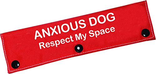 Lustige Hundeleine, Hülle, Anxious Dog Respect My Space Hundeleine, zum Aufhängen, Anhänger (Respect My Space-Sleeve) von LEVLO