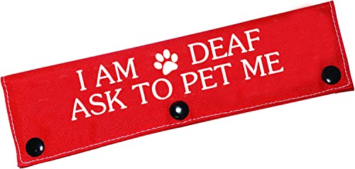 Lustige Hundeleine, mit Aufschrift "I Am Deaf Ask To Pet Me" (I Am Deaf-Sleeve) von LEVLO