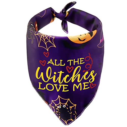 Lustiges Halloween-Halstuch, Hexen-Design, All The Witches Love Me, Hunde-Schal für Katzen, Welpen (alle Hexen) von LEVLO