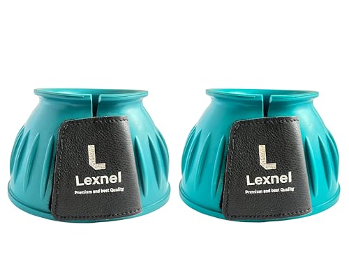 Lexnel Gummi-Pferdeglocken – langlebiger Übergreifschutz und sicherer Klettverschluss (L-Teal) von LEXNEL