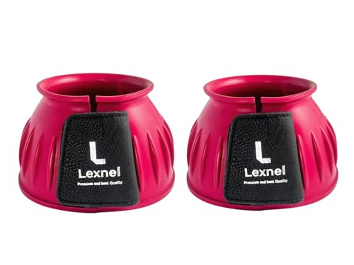 Lexnel Gummi-Pferdeglocken – langlebiger Übergreifschutz und sicherer Klettverschluss (Rosa, XL) von LEXNEL