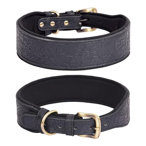 LEYILE Verstellbares Hundehalsband, modisches breites Halsband, Leder-Halsbänder für große Hunde, italienische Windhunde, Haustierbedarf, 20 x 15 x 6 cm von LEYILE