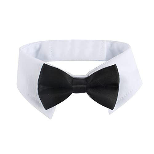 Smoking-Krawatte, Hunde-Fliege mit verstellbarem Anzug, weißes Halsband, formelle Krawatte für kleine Jungen und Haustiere von LEYILE