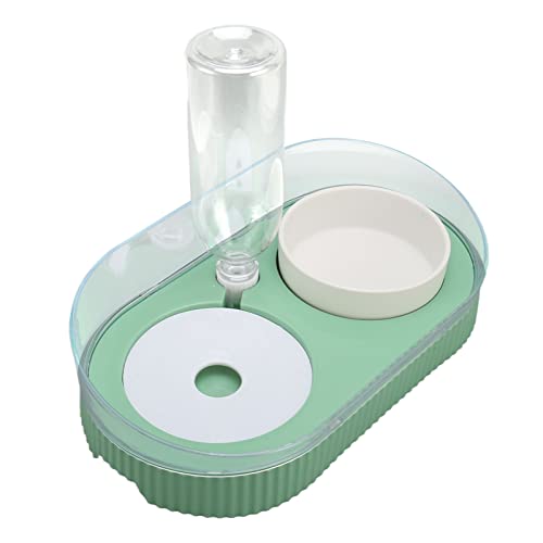 Cat Waterer Bottle Bowl Set, Abnehmbar, Verhindert Rutschen, Einfache Reinigung, Transparenter Schutz, Haustier-Wassernapf für Zuhause (Grün) von LEYT