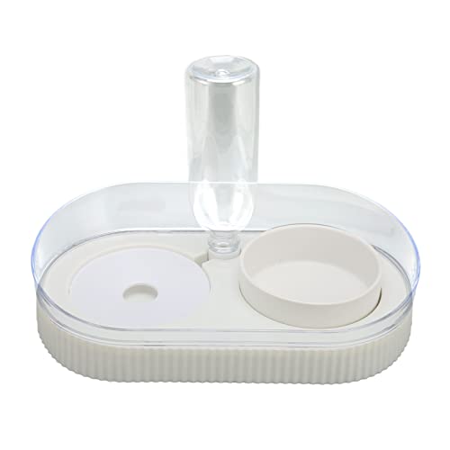 Cat Waterer Bottle Bowl Set, Abnehmbar, Verhindert Rutschen, Einfache Reinigung, Transparenter Schutz, Haustier-Wassernapf für Zuhause (Weiss) von LEYT