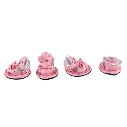 LEYT Haustier-Sandalen Bowknot Dekoration Sommer wasserdichte PU-Leder-Hundeschuhe Niedlich Verstellbar mit Klettverschluss Im Freien (3#) von LEYT