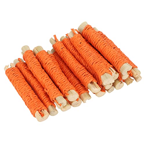 LEYT Pet Sweet Bamboo Sticks, 20 Stück Handgewebte Kaninchen-Molar-Sticks Fördern die Verdauung, ohne Giftstoffe für Hamster (Orange) von LEYT