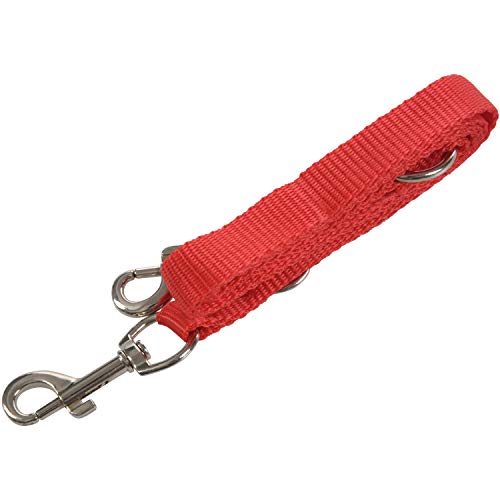 LEYTON Rot Nylon 15mm Breite Spaziergang Doppel Hund Karabinerverschluss Weg Pet Leine von LEYTON