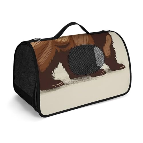 Hundetragetasche, weiche Seiten, Katzentragetasche, tragbare Haustier-Reisetasche, Tierbär, bedruckte Haustiertasche, faltbare Hundehandtasche für Outdoor, Reisen, Camping von LFDSPYJE