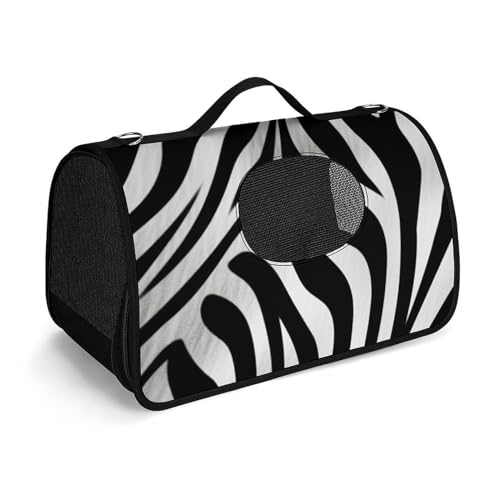 Hundetragetasche, weiche Seiten, Katzentragetasche, tragbare Haustier-Reisetasche, Zebra-Druck, Haustiertasche, faltbare Hundehandtasche für Outdoor, Reisen, Camping von LFDSPYJE