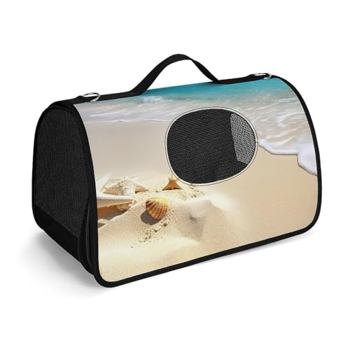 Hundetragetasche, weiche Seiten, Katzentragetasche, tragbare Haustier-Tragetasche, Sommer, Strand, bedruckte Haustiertasche, faltbare Hundehandtasche für Outdoor, Reisen, Camping von LFDSPYJE